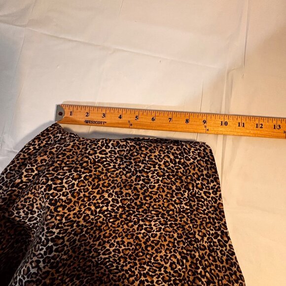 White House Black Market Slim Ankle Leopard Print Pants 8R Cotton Spandex Blend - Picture 8 of 9